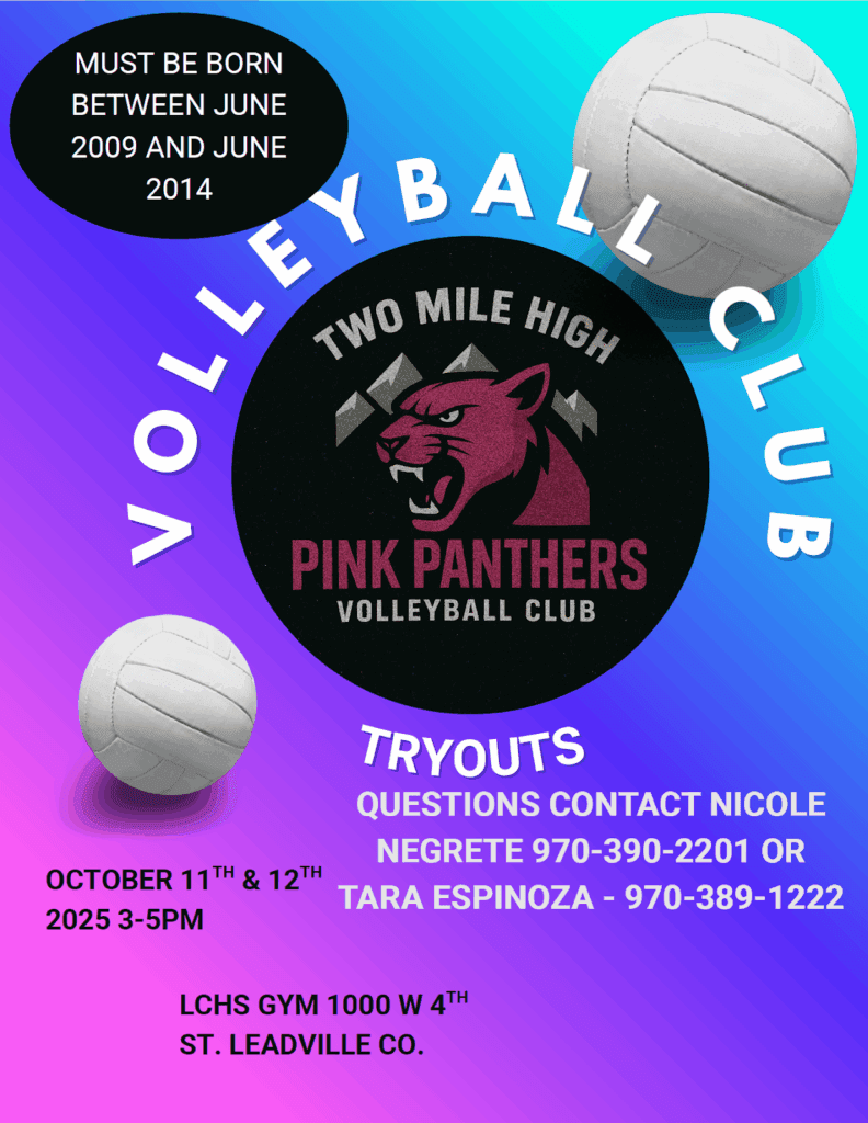 Club Volleyball Tryouts on October 11th and 12th from 3-pm