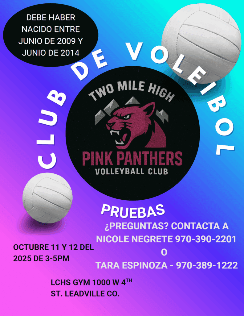Pruebas de club de voleibol el 11 y 12 de Octubre 3-5pm