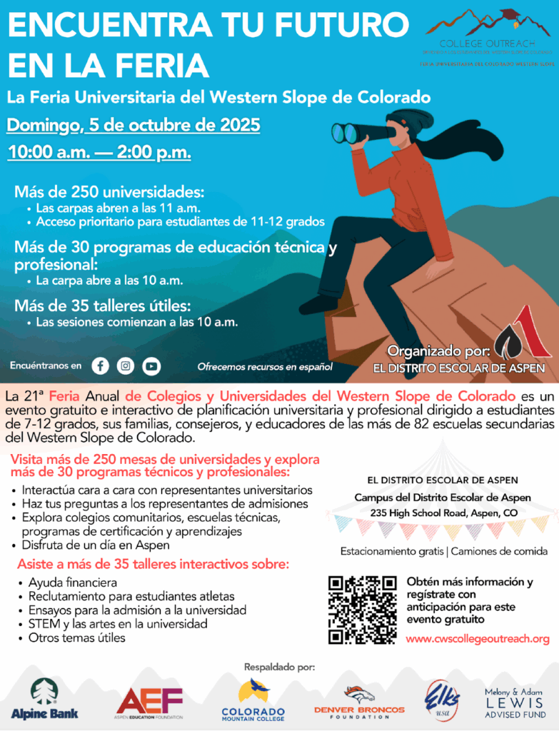Colorado Western Slope College Fair Sunday October 5th 10am to 2pm