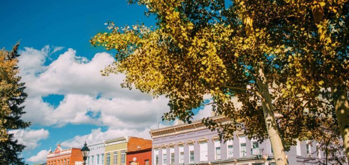 Downtown Leadville on Harrison Avenue on a Sunny day.