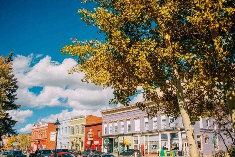 Downtown Leadville on Harrison Avenue on a Sunny day.
