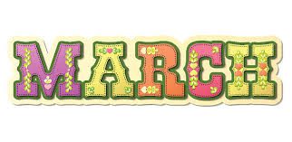 Colorful "March" text