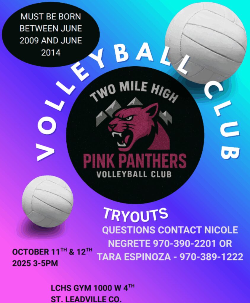 Volleyball club tryouts October 11 and 12 at the LCHS gym  from 3-5 pm  English Flyer