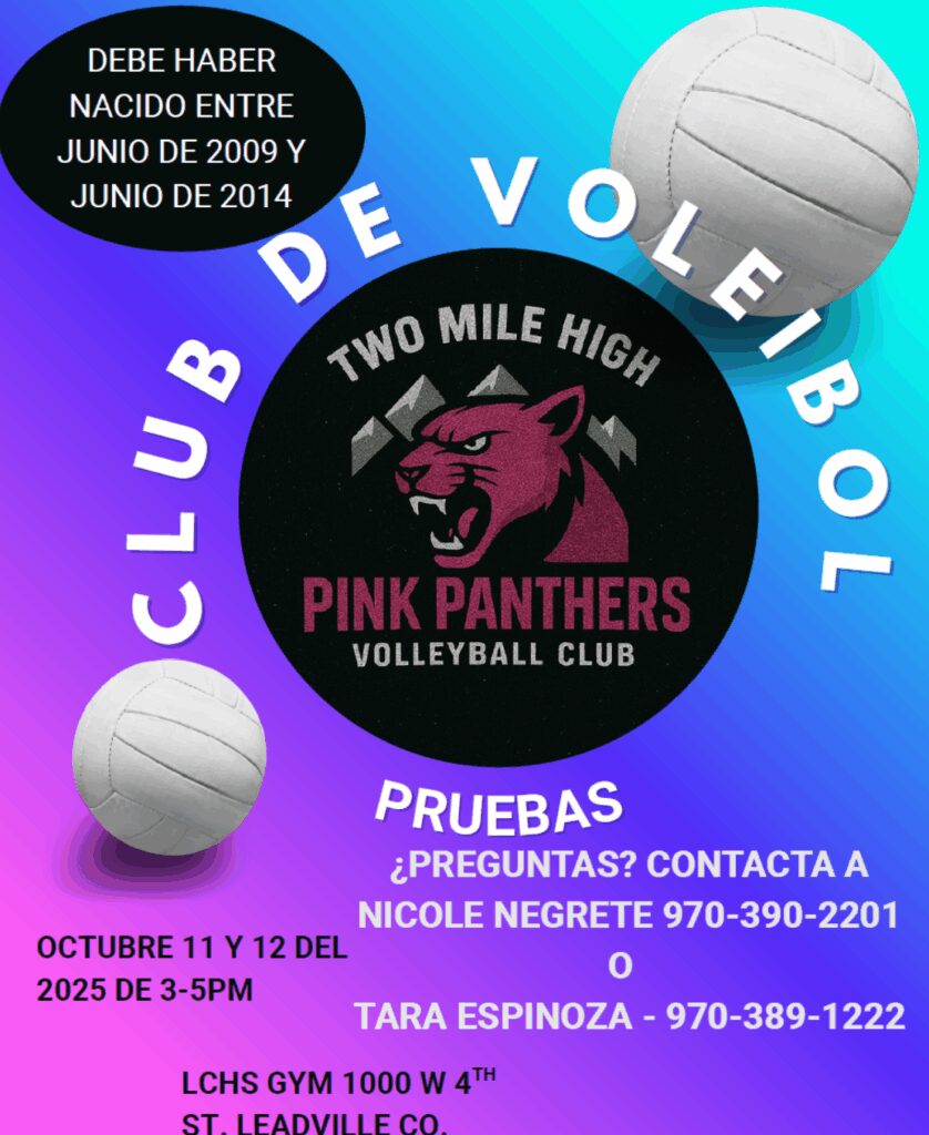 Volleyball club tryouts October 11 and 12 at the LCHS gym  from 3-5 pm  Spanish Flyer