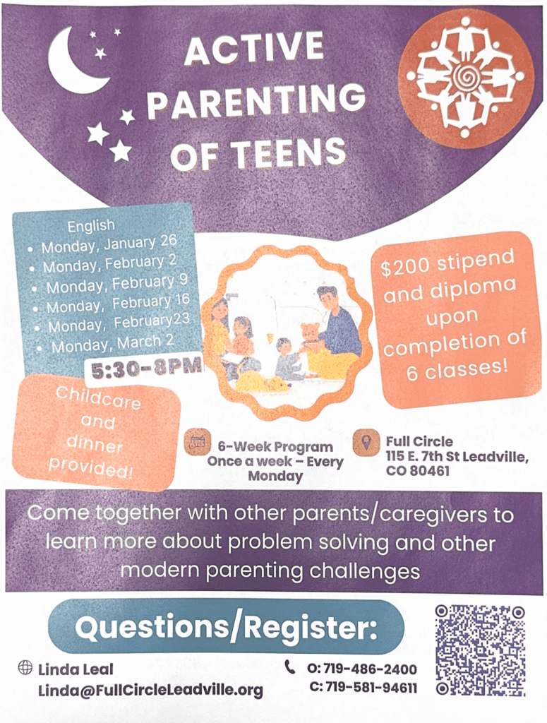Full Circle Parenting class for teens January-March 2026 English