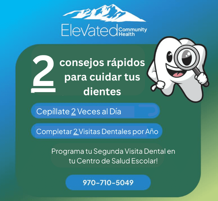Elevated Community Health dental flyer in Spanish