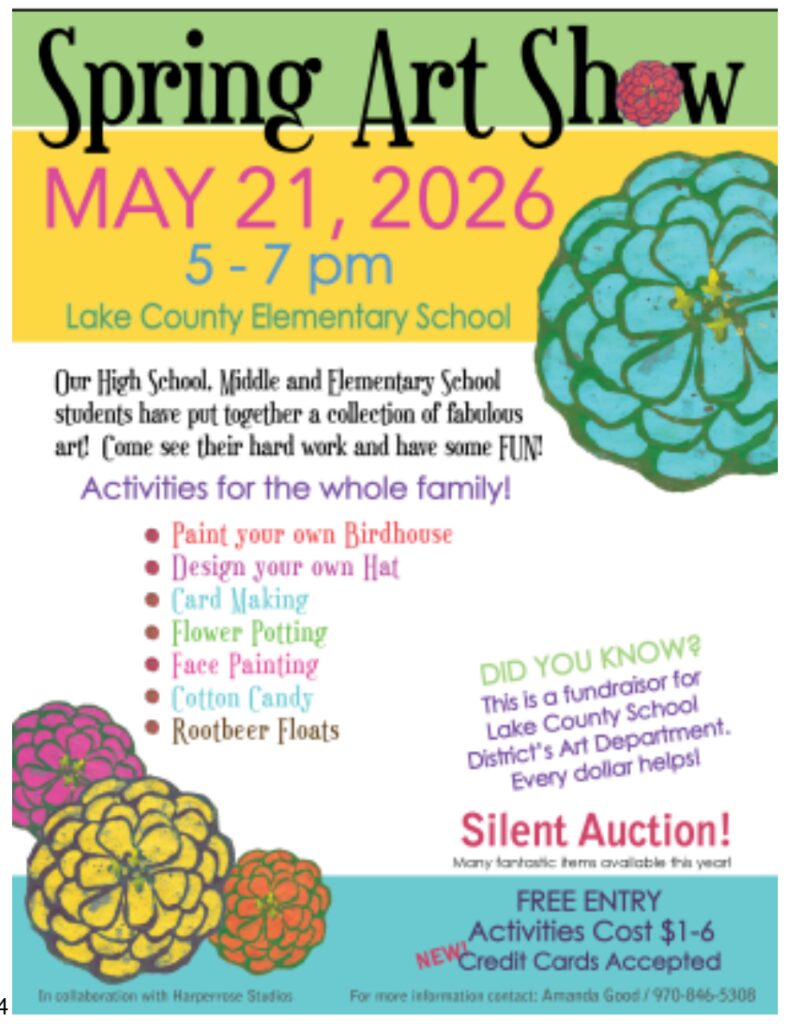 LCSD Spring Art Show at LCES on May 21 from 5-7 pm English