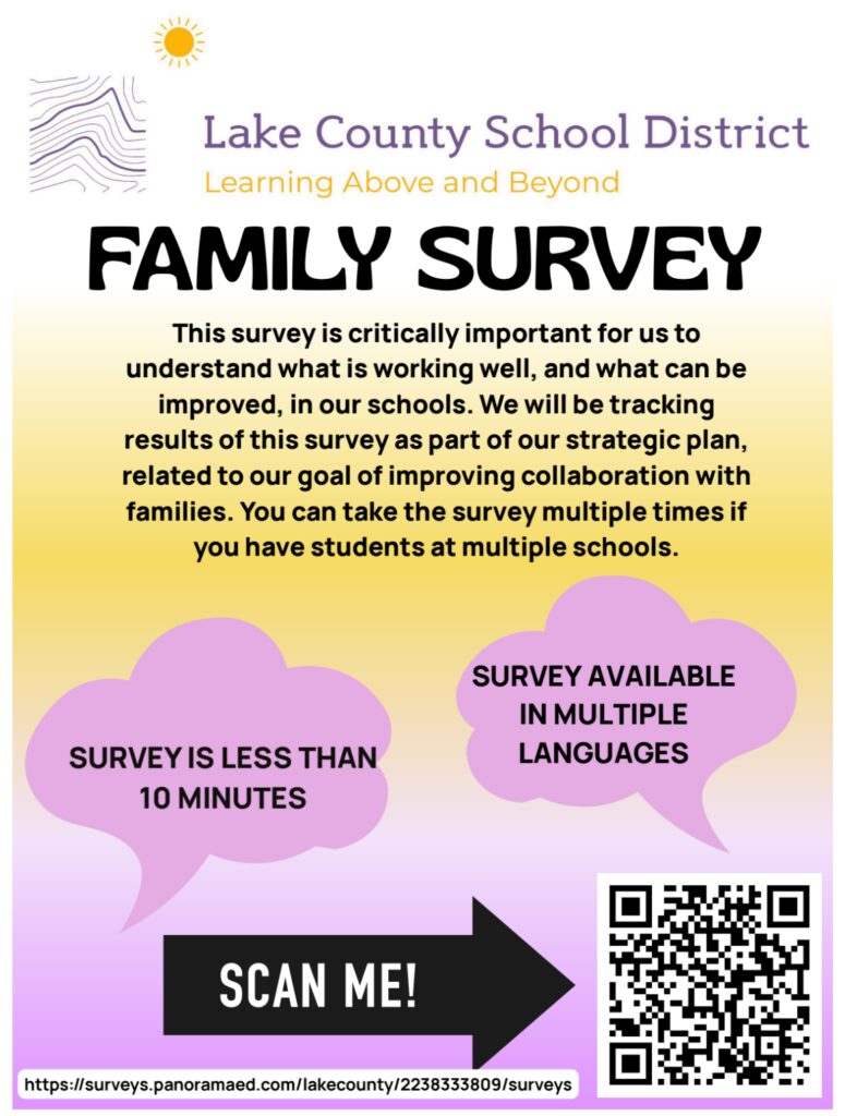 LCSD Family Survey English flyer