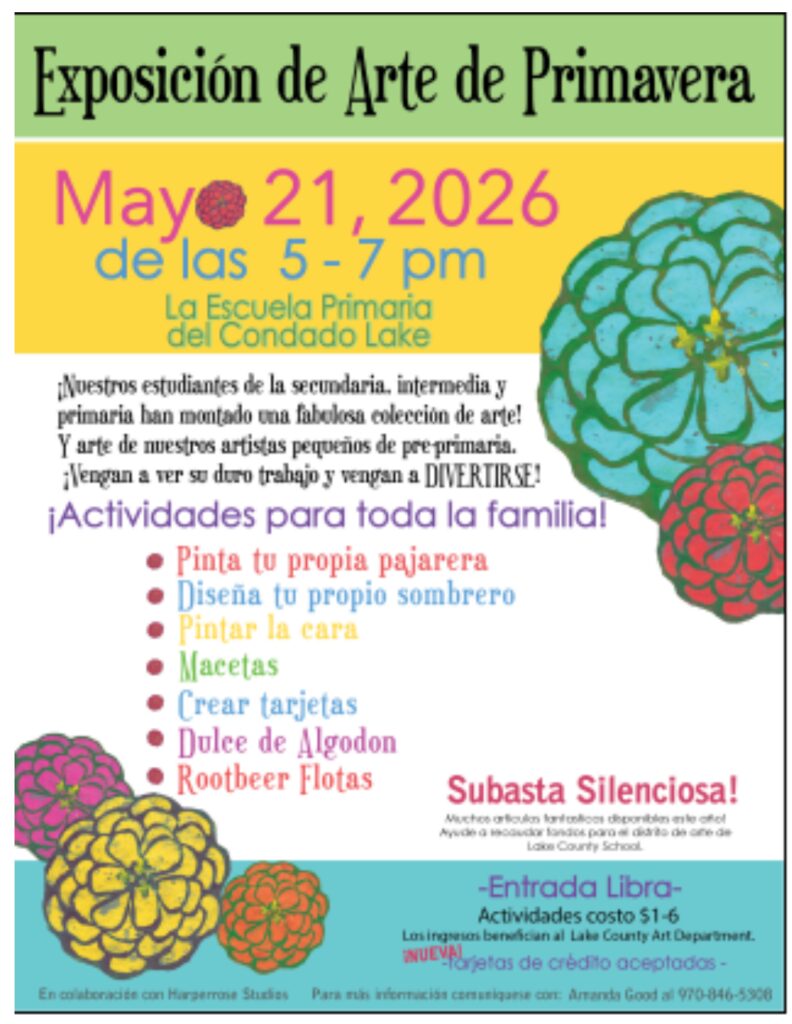 LCSD Spring Art Show Flyer
LCES 5-7 pm May 21, 2026 Spanish Flyer