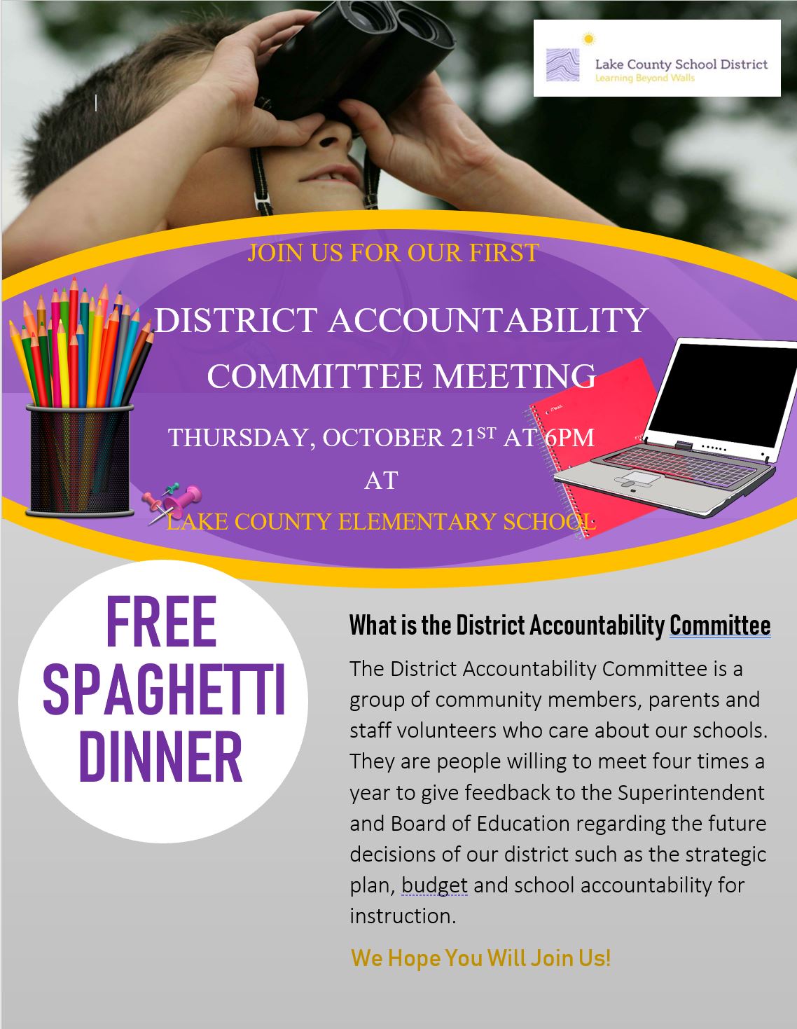 District Accountability Meeting Next Week Oct 21st 6 00 Pm At LCES District Accountability Meeting Next Week Oct 21st 6 00 Pm At LCES
