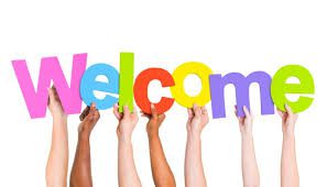 Welcome image with hands holding each letter of "Welcome"
