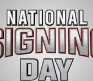National Signing Day text on grey background