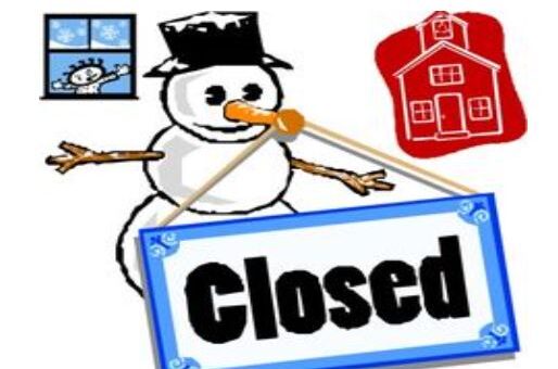 Snowman holding closed sign