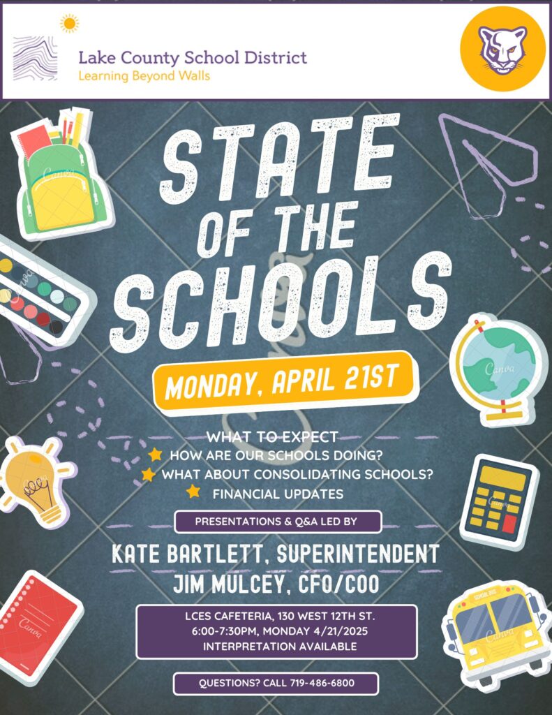 Spring State of the Schools event April 21st, 6pm at LCES